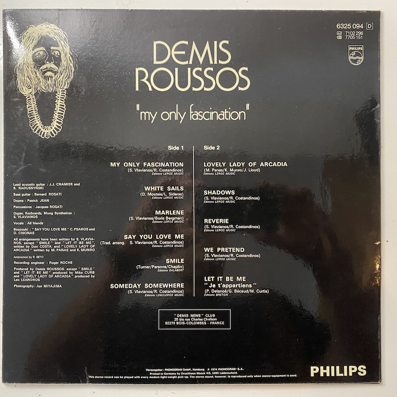 Demis Roussos - "my only fascination"