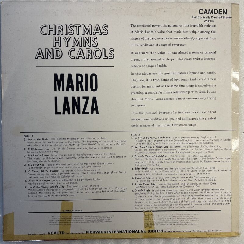 Mario Lanza – Christmas Hymns & Carols
